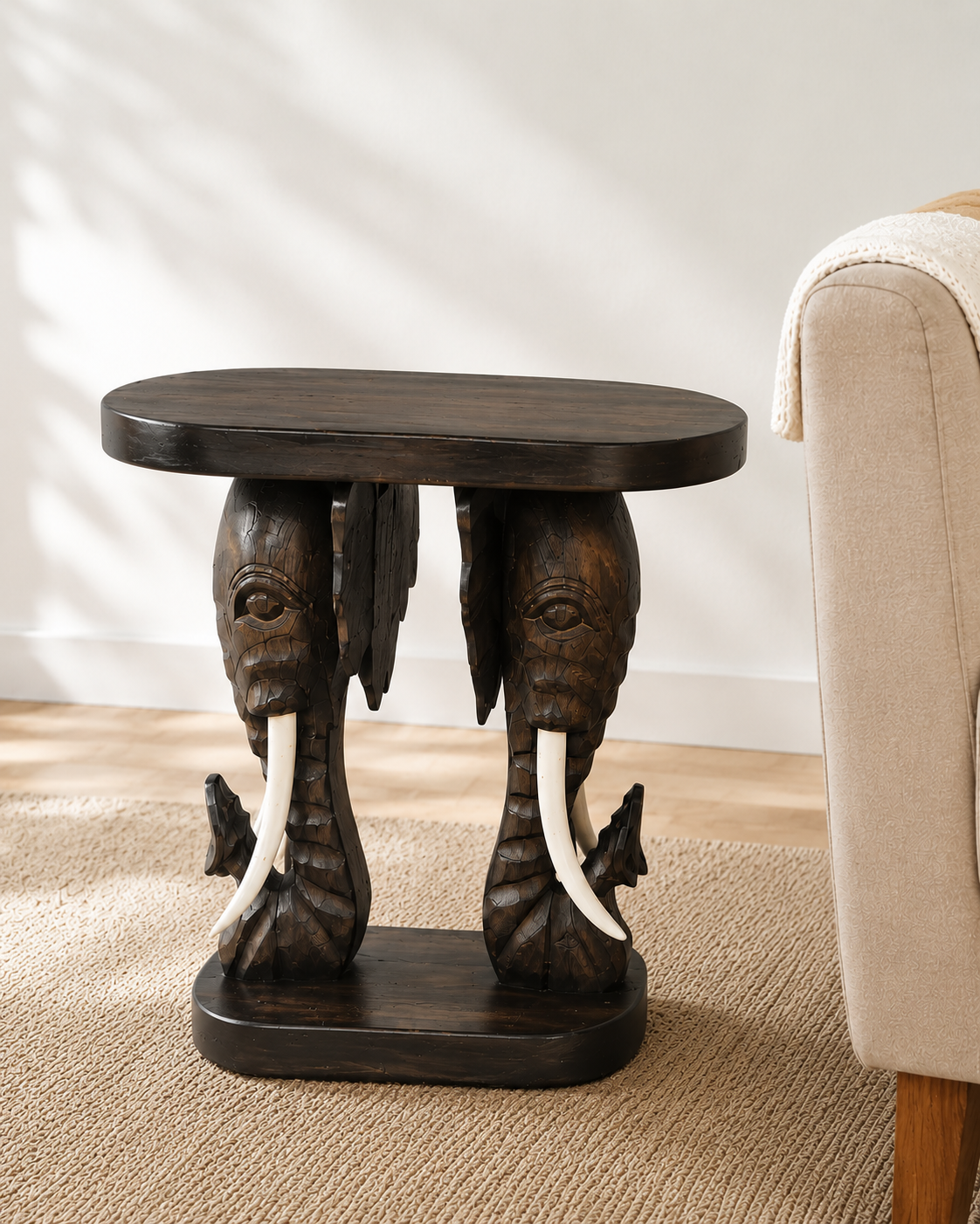 Royal Dual  Elephant Console Table - 46 Cm 