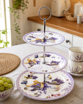 Lavender Floral 3-Tier Cake Stand 