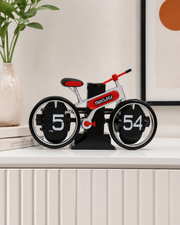 Vintage Cycle Wheel Flip Clock - Red