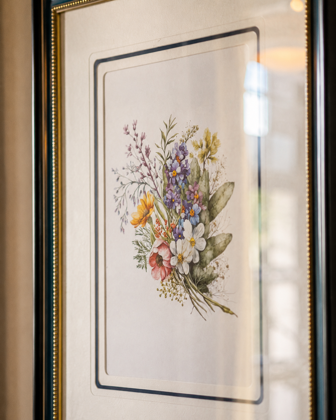Blossoms in Harmony: A Bouquet of Flowers Print "24x30" Inches 