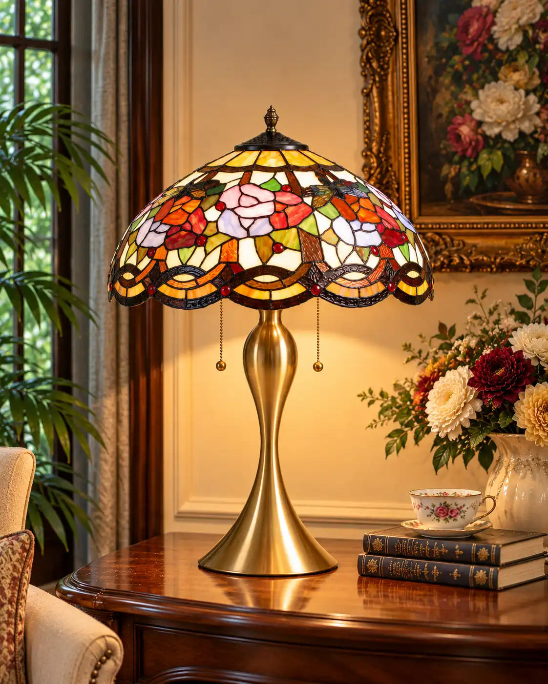 Victorian Garden Tiffany Table Lamp