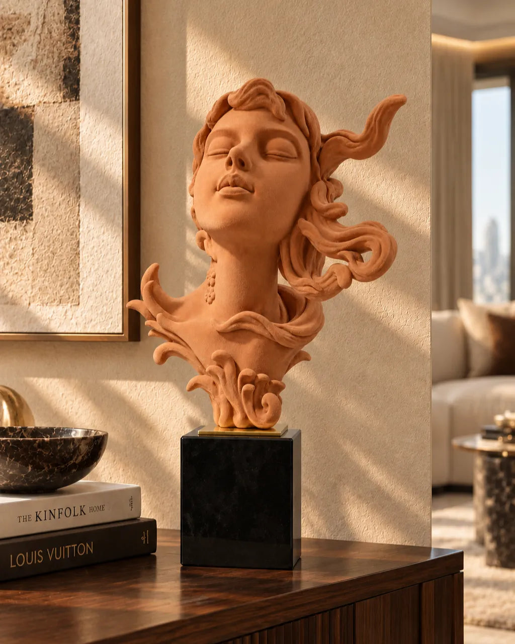 The Zephyr Flow Velvet Bust Sculpture
