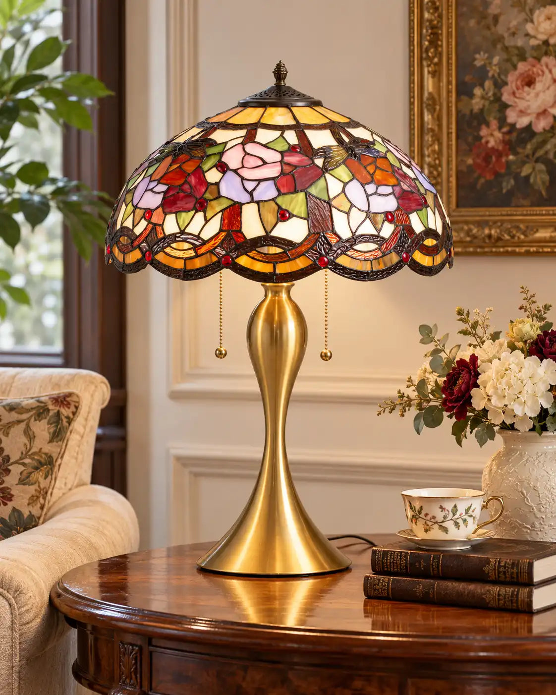 Victorian Garden Tiffany Table Lamp