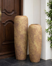 Rustic Earth Tone Floor Vase - Set Of 2