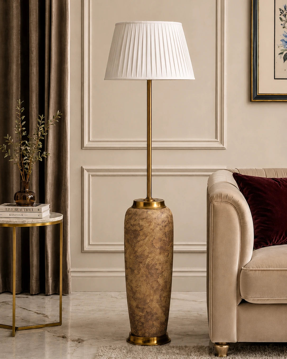 Rustic Earth Tone Floor Lamp