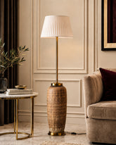 Walnut Wood Finish Floor Lamp 