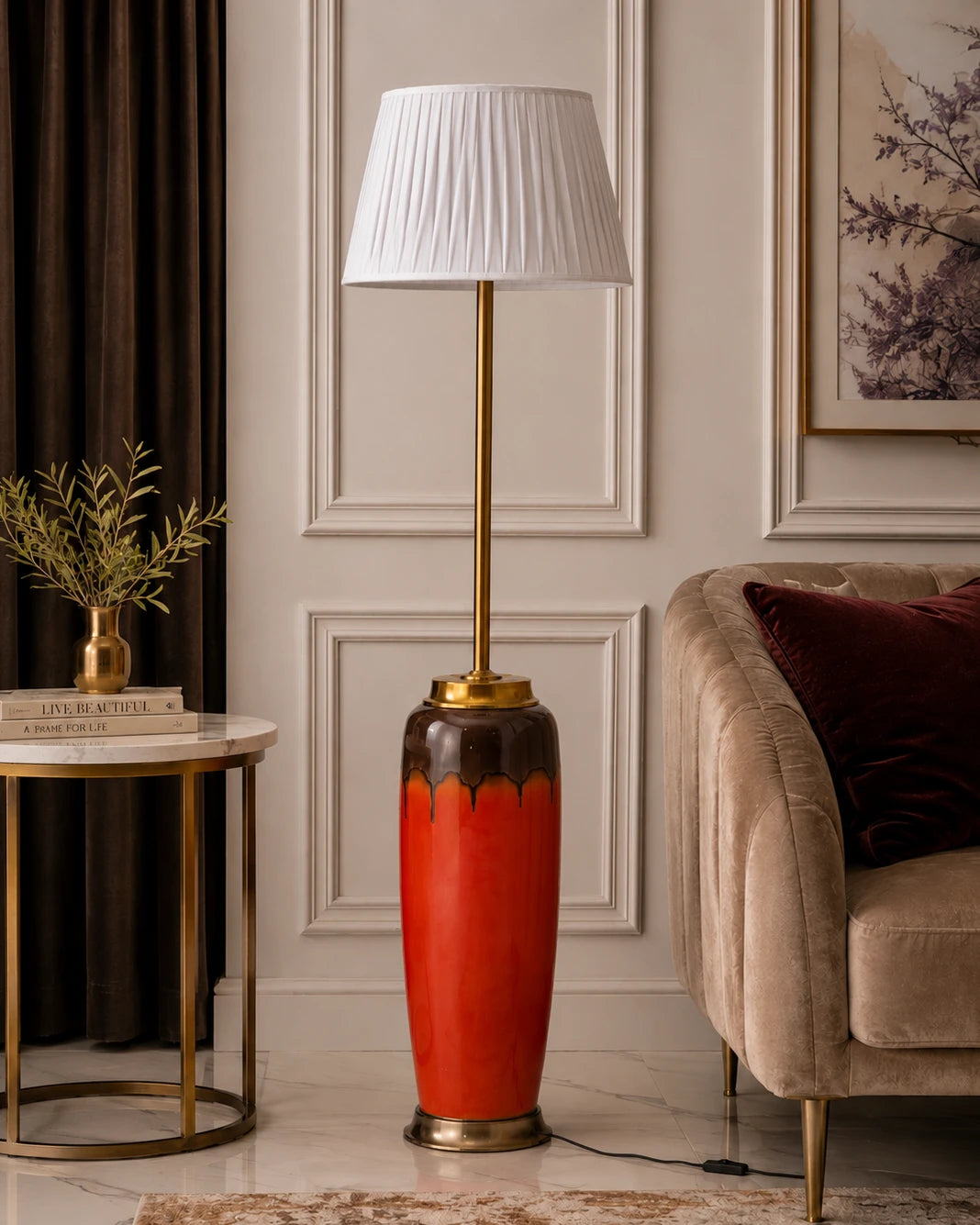 Crimson Ombre Floor Lamp