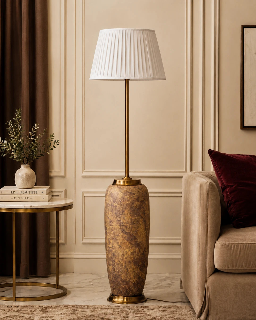 Rustic Earth Tone Floor Lamp 
