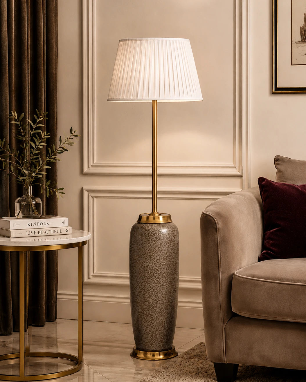 Charcoal Matte Textured Floor Lamp
