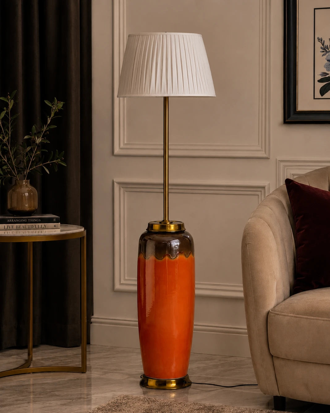 Crimson Ombre Floor Lamp 