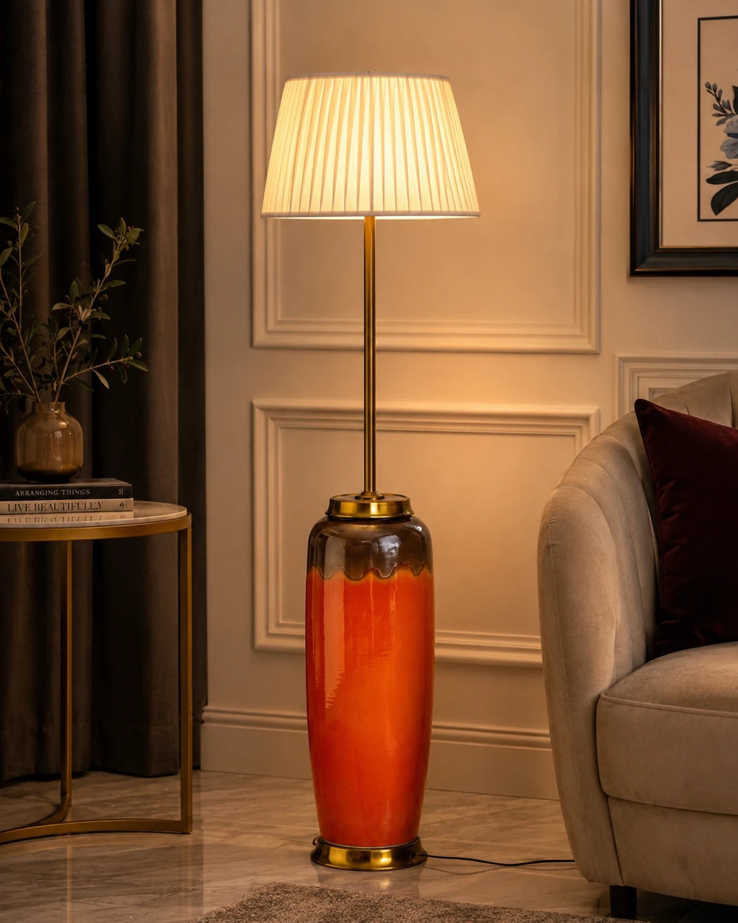 Crimson Ombre Floor Lamp 