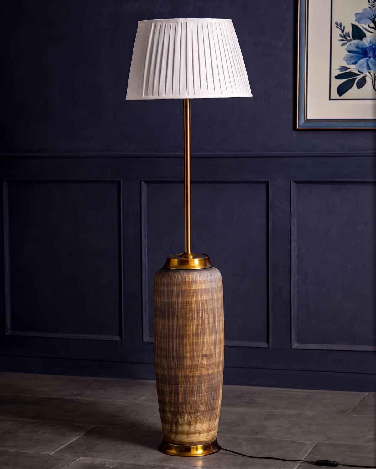 Walnut Wood Finish Floor Lamp