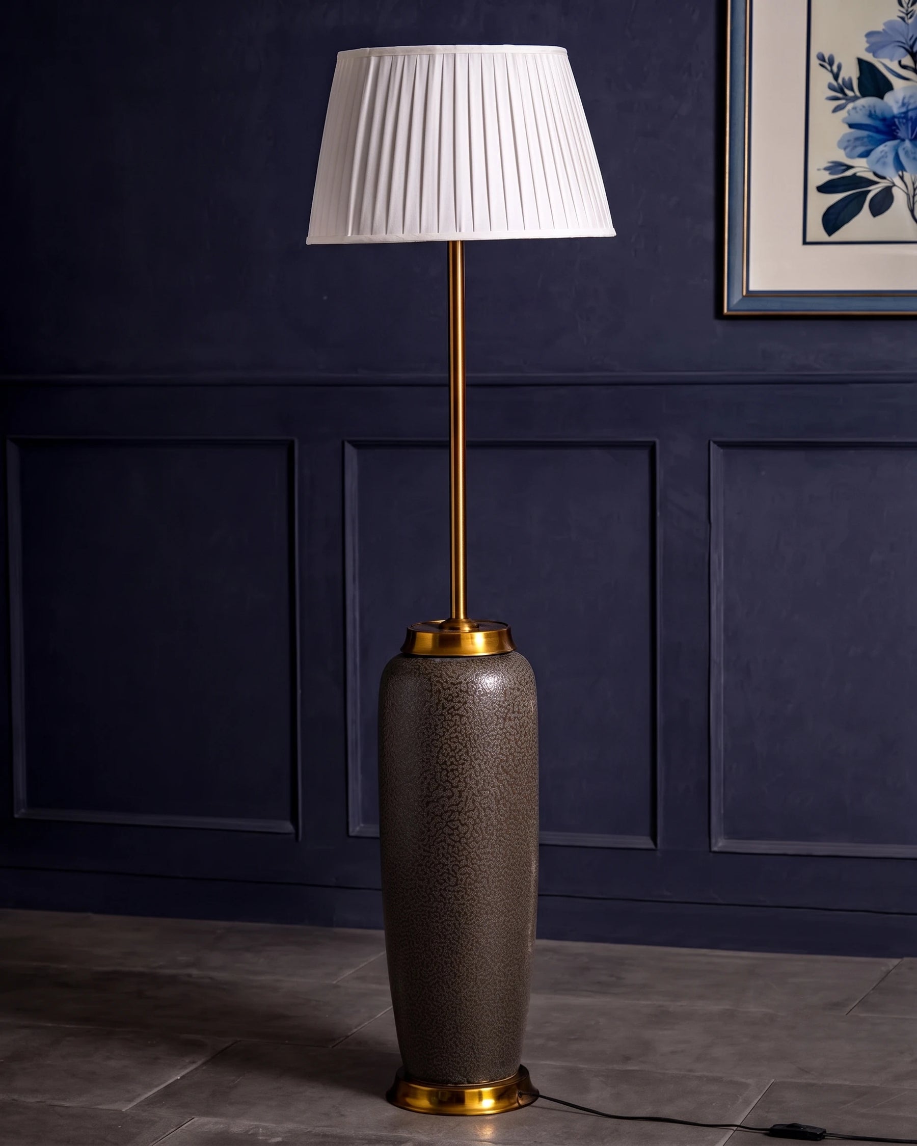 Charcoal Matte Textured Floor Lamp 