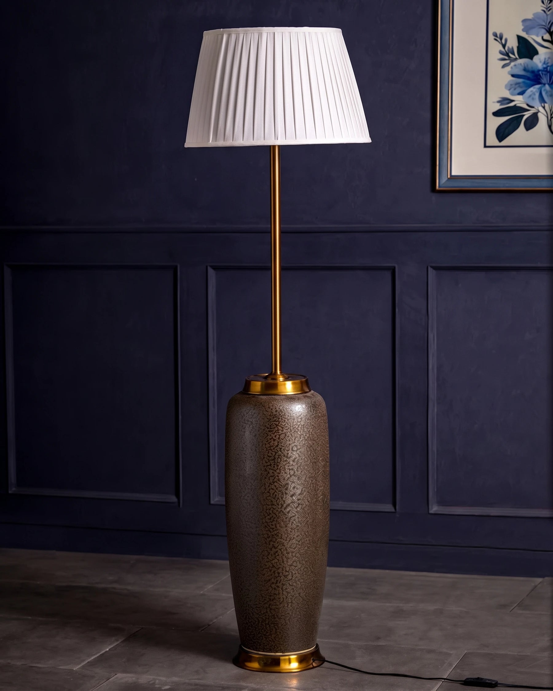 Charcoal Matte Textured Floor Lamp 