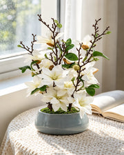 Magnolia Artificial Flower Arrangement - White