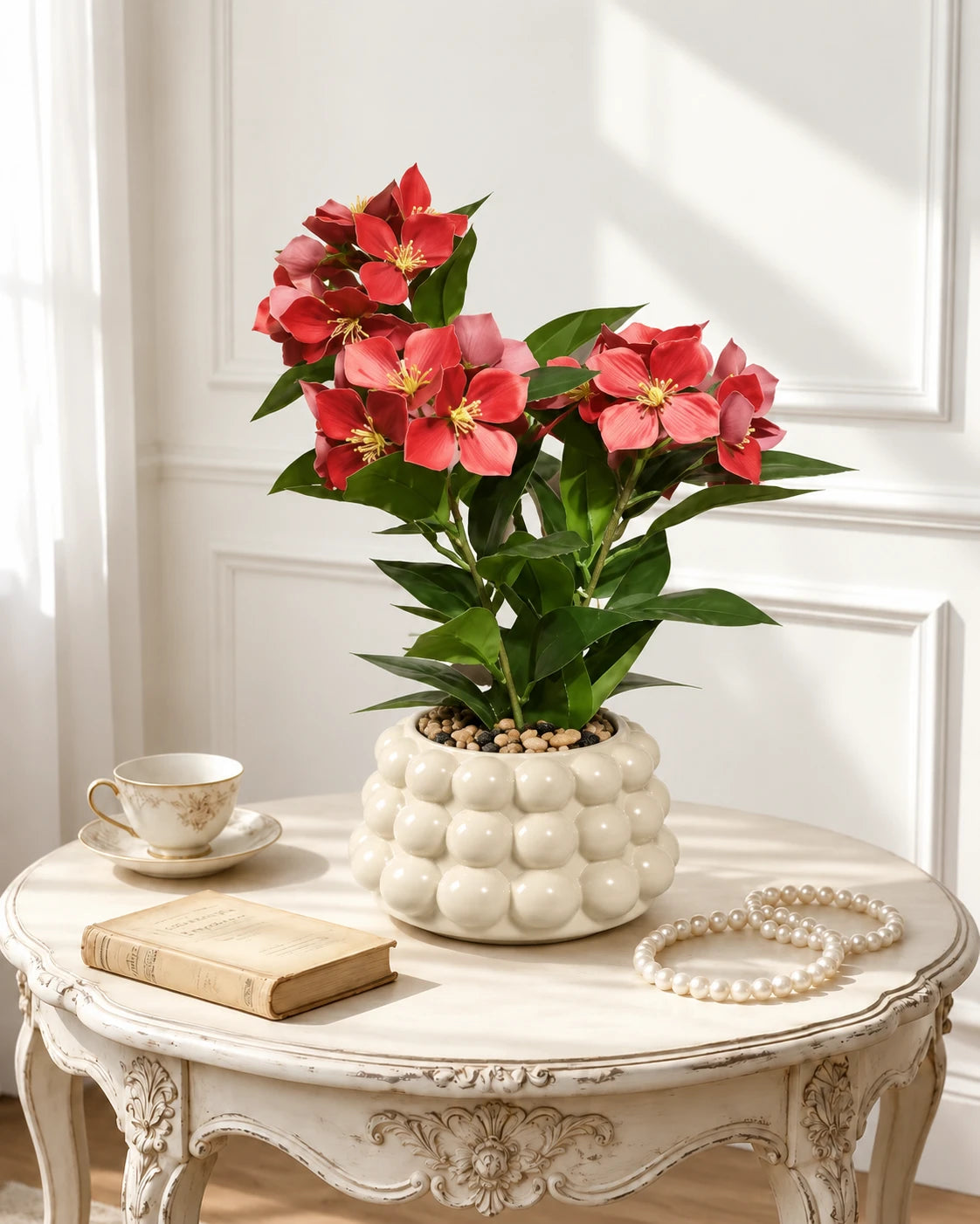 Azalea Artificial Flower Arrangement - Red