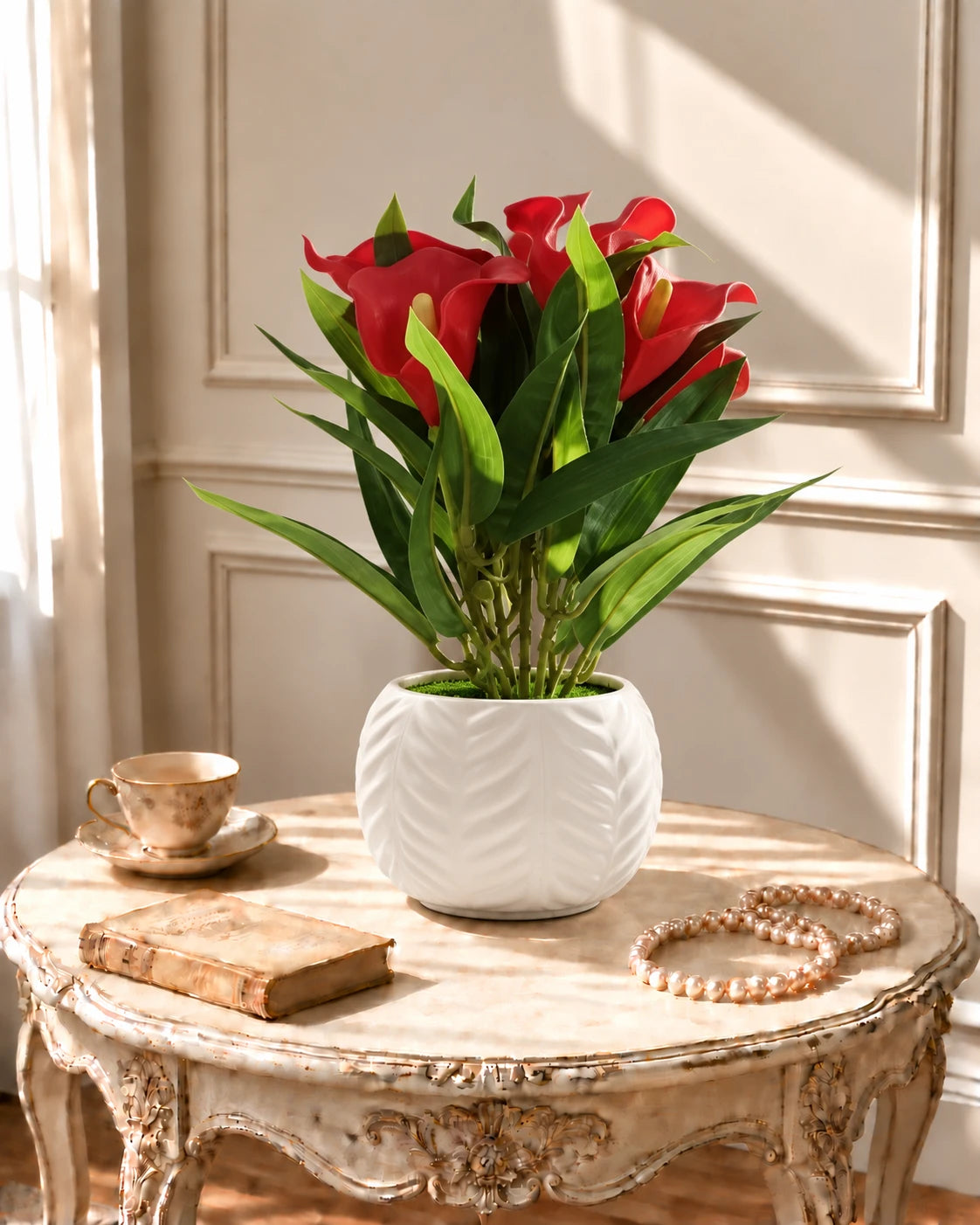 Calla lily Artificial Flower Arrangement - Red
