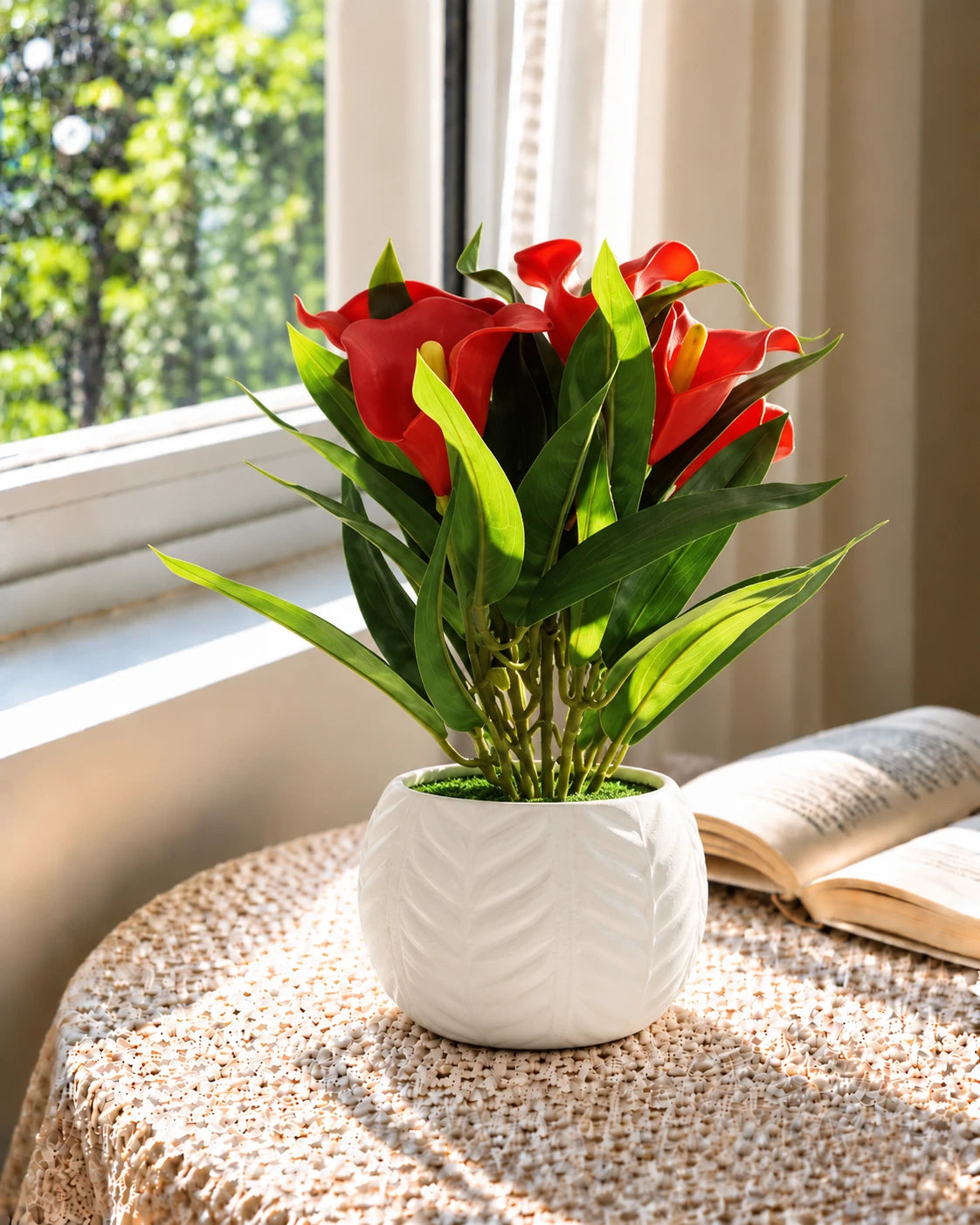 Calla lily Artificial Flower Arrangement - Red