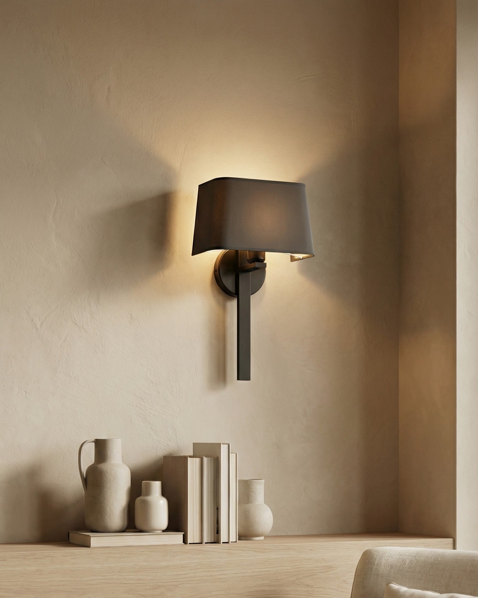 Velmora Shadecrest Wall Light - Black 