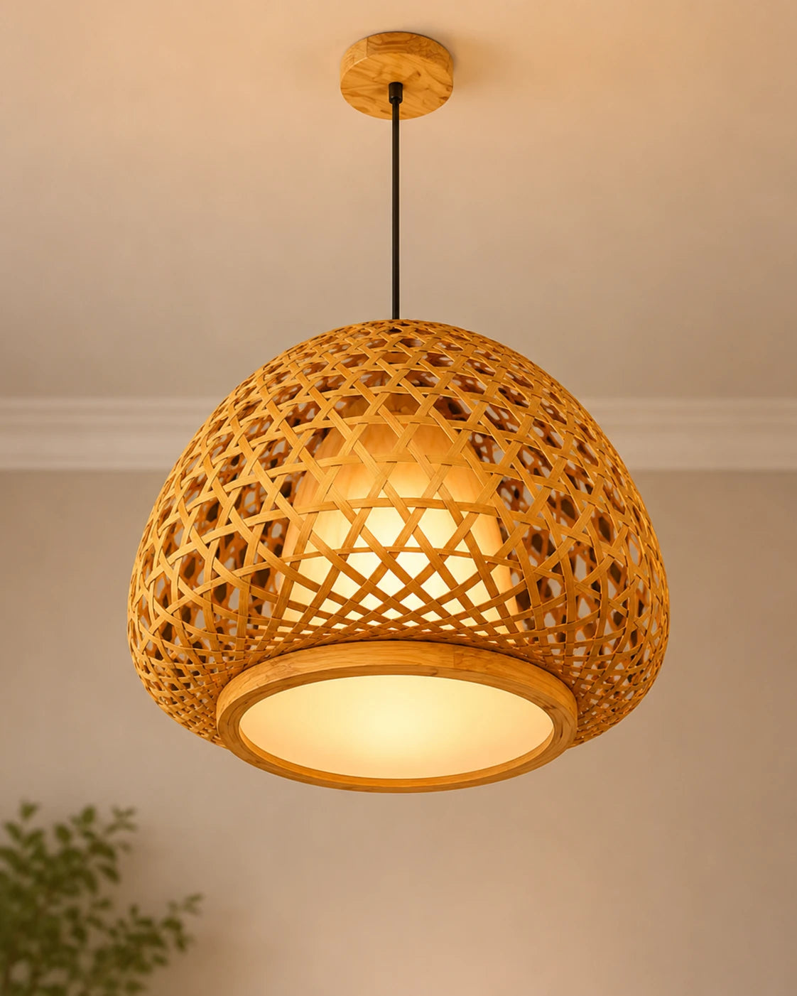 Rattan Dome Pendant Light 
