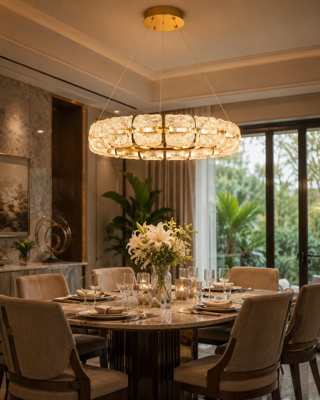 Aurelia Sculpted Halo Chandelier 