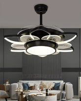 Blossom Glow Artistic Petal LED Fan Chandelier 