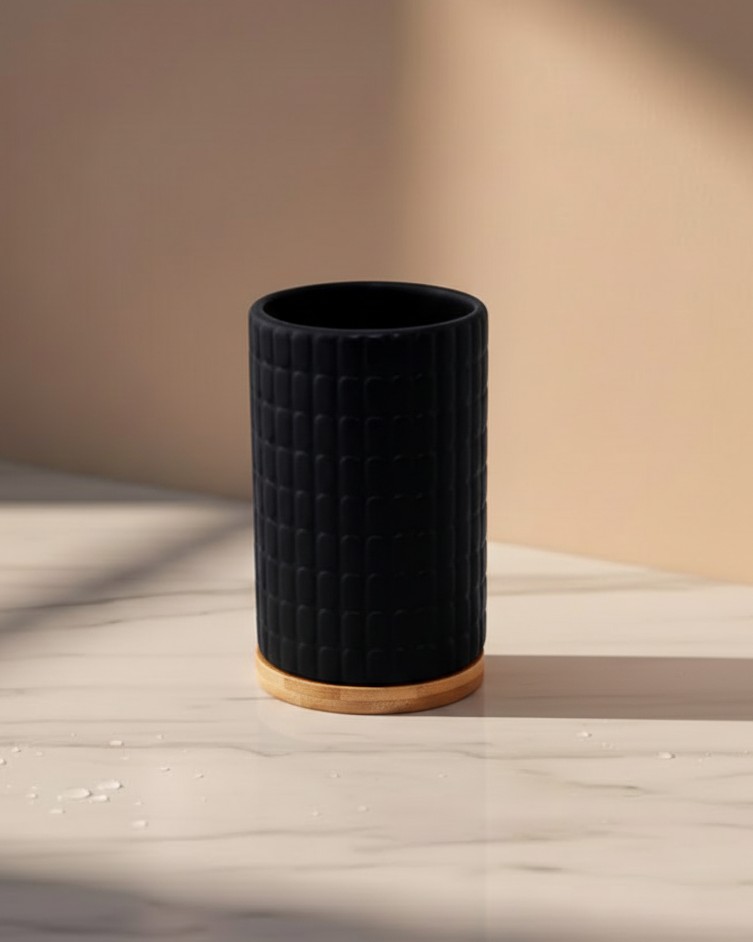 Urban Stone 3 Piece Bathroom Set - Black 