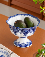 Ornate Floral Pedestal Fruit Bowl