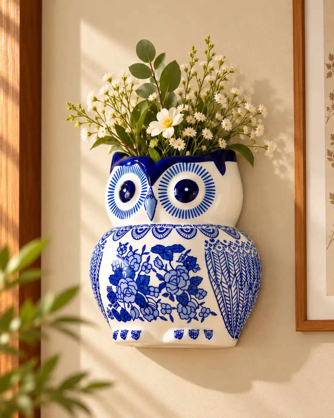 Owl Charm Decorative Wall Vase