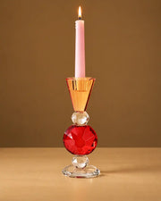 Ruby Glow Crystal Candle Holder