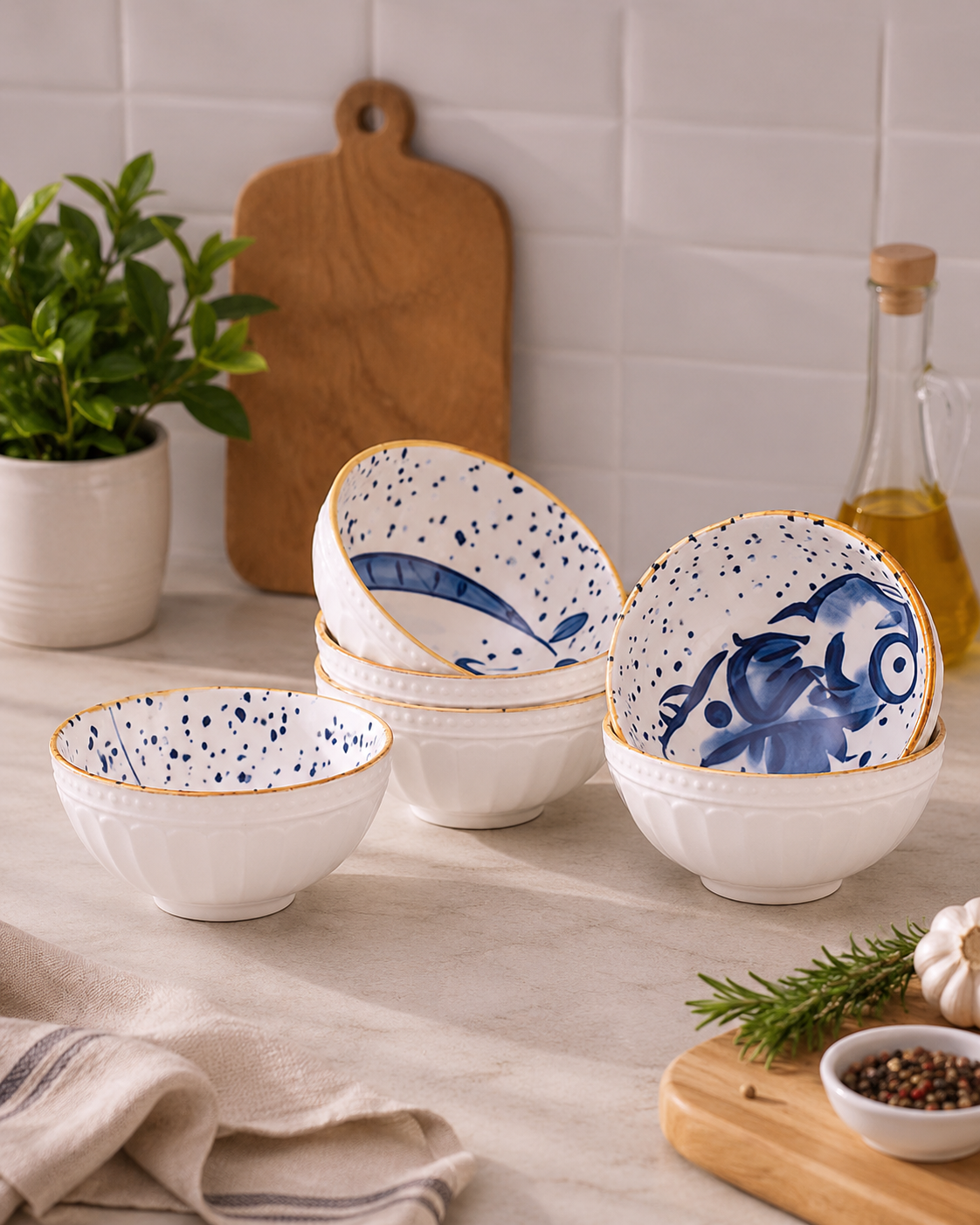 Blue Legacy Japanese-Style Bowl - Set Of 6