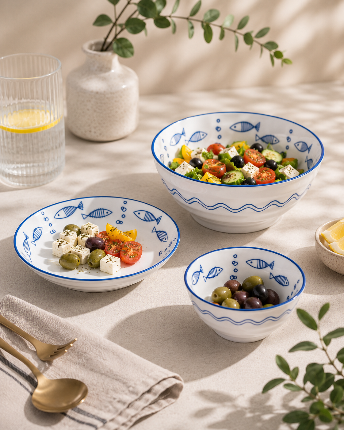 Ocean Breeze Ceramic Serving Bowl