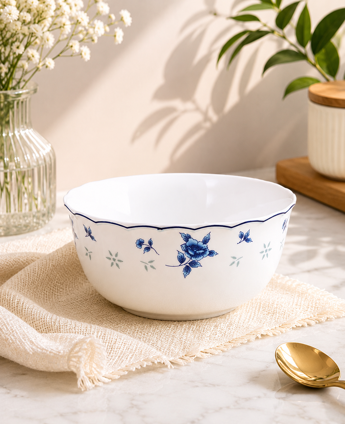 Blue Petal Elegance Ceramic Katrori 