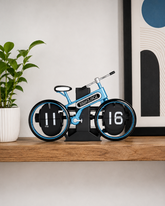 Vintage Cycle Wheel Flip Clock - Blue 
