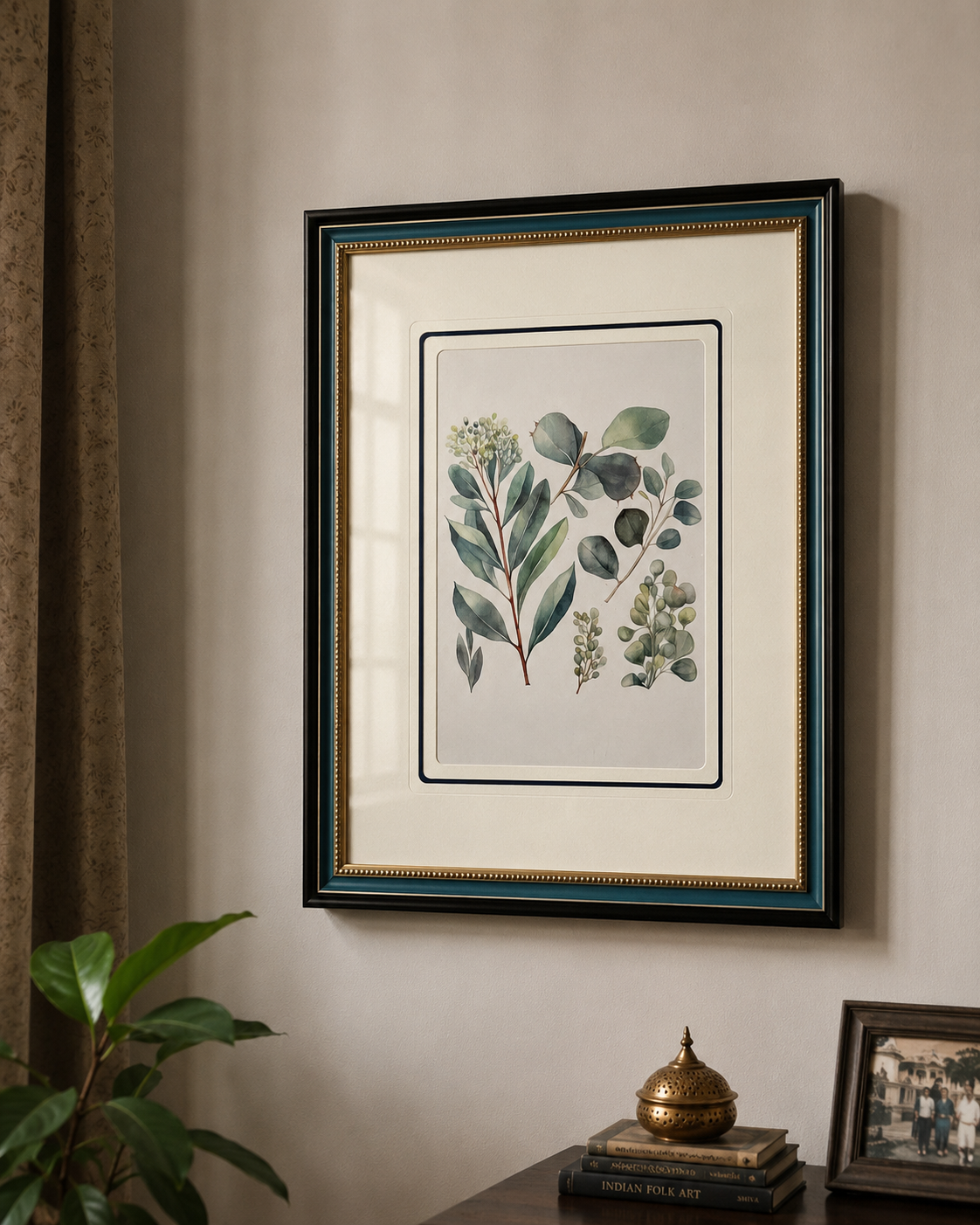 Green Eucalyptus Leaves Print "24x30" Inches 