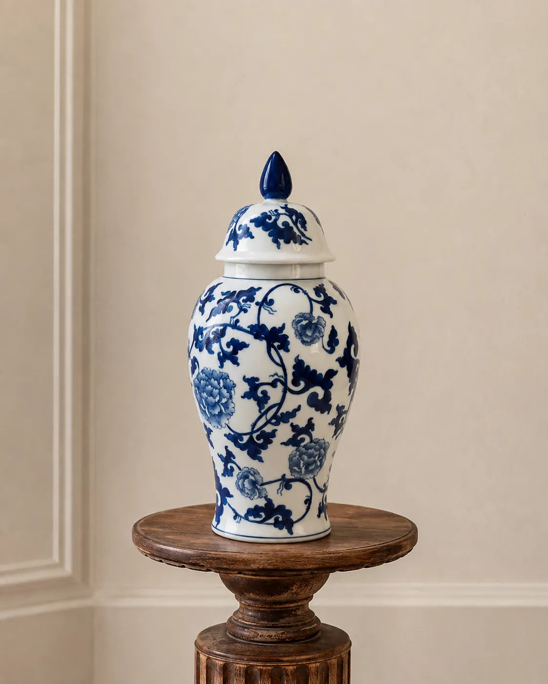 Indigo Vine Decorative Temple Jar 