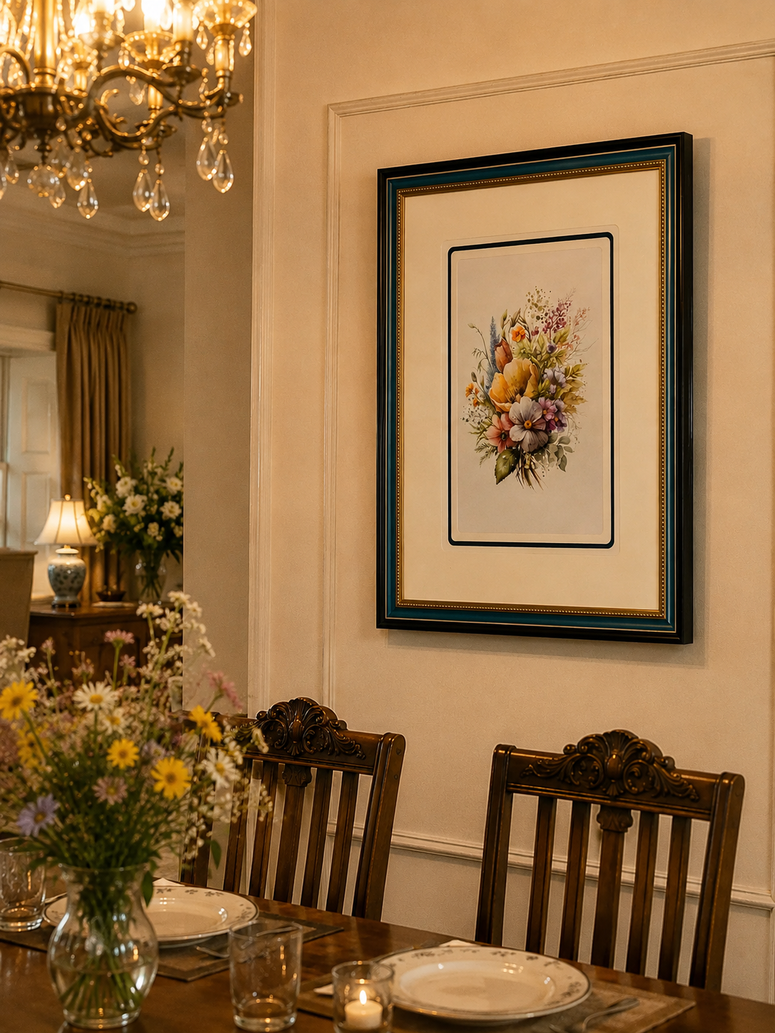 Blossoms in Harmony: A Bouquet of Flowers Print "24x30" Inches (Copy) 