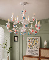 Blush Bloom French Floral Chandelier 