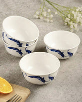 Classic Blue Floral Porcelain Katori 