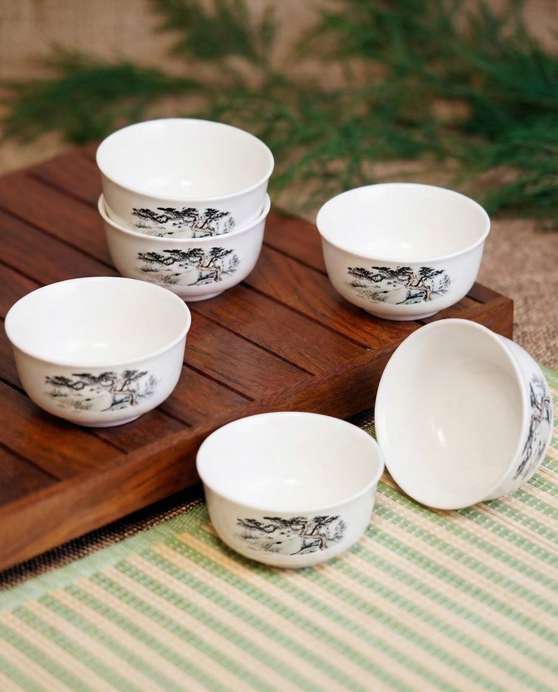 Floral Design Porcelain Katori 