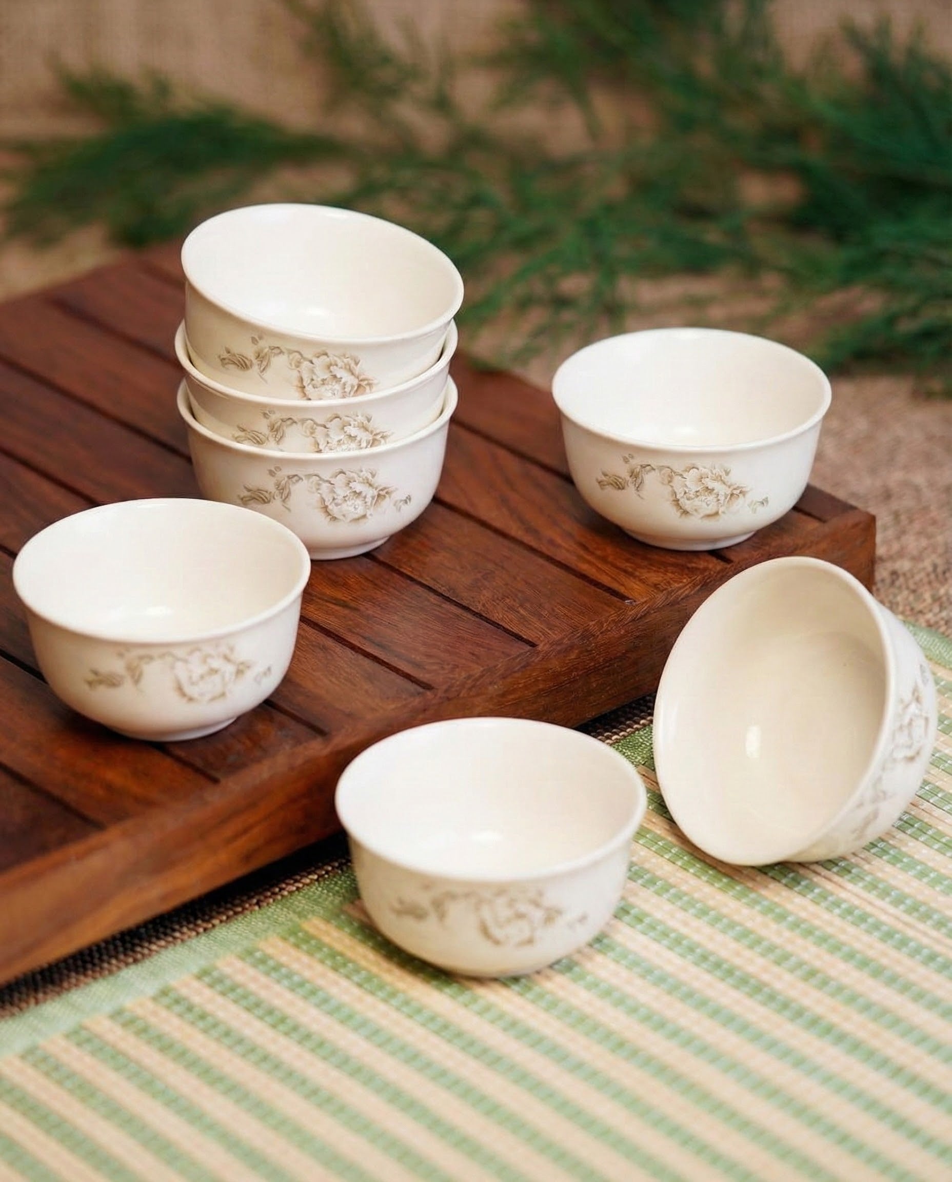 Classic Floral Porcelain Katori