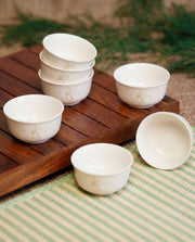 Ivory Bloom Ceramic Katori