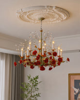 Regal Rose French Floral Chandelier 