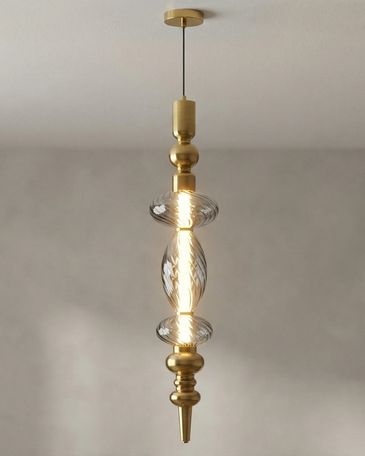 Lumivault Regal Drop Pendant Light - Smoke 
