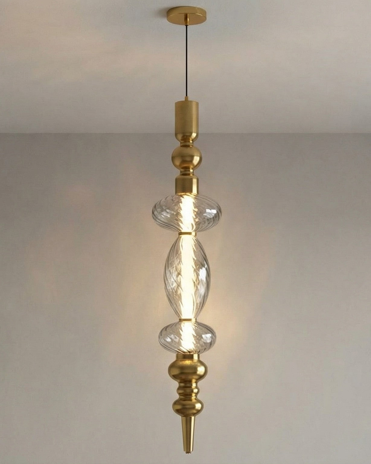 Lumivault Regal Drop Pendant Light - Smoke 