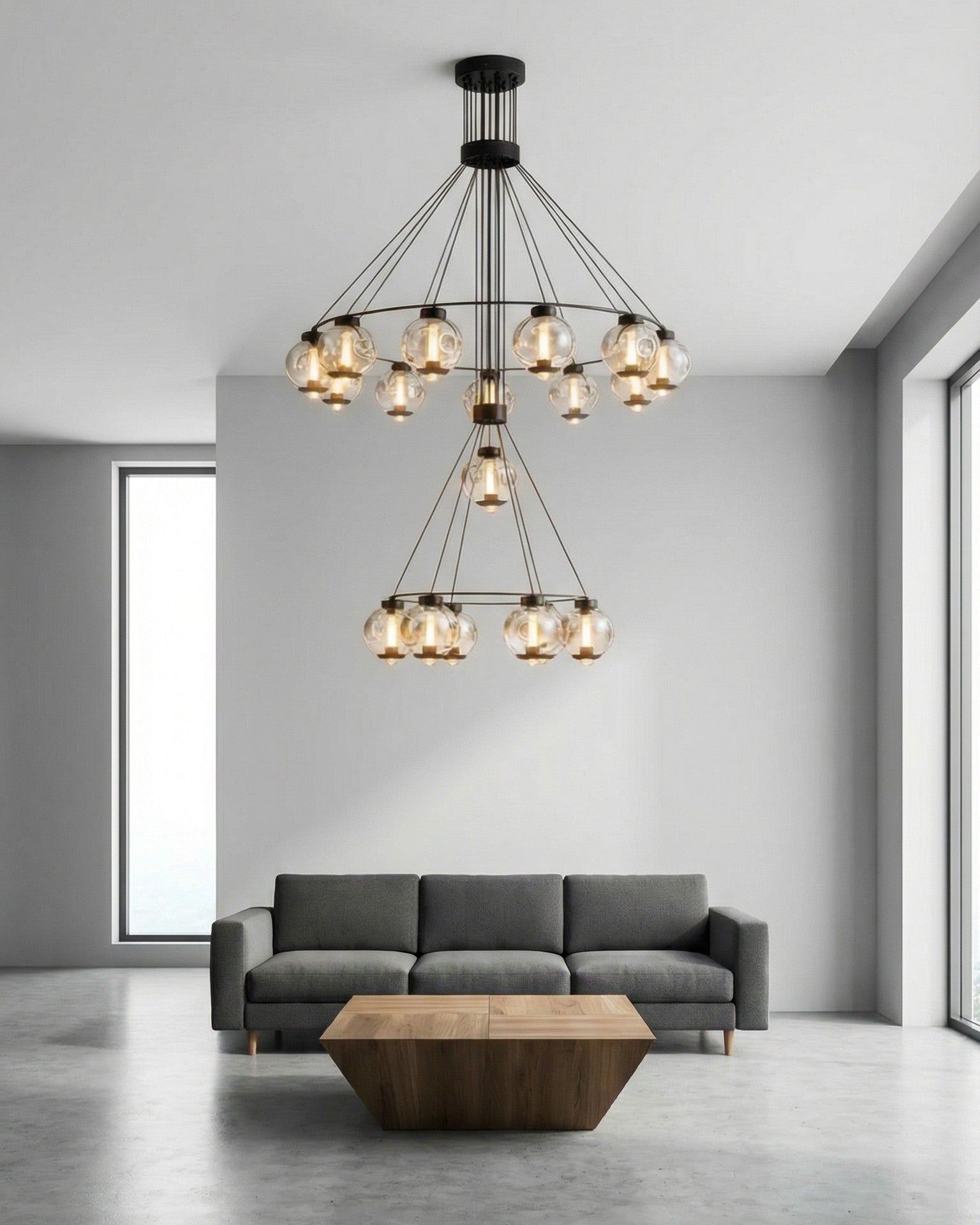 Noirvale Orb Cascade Chandelier 