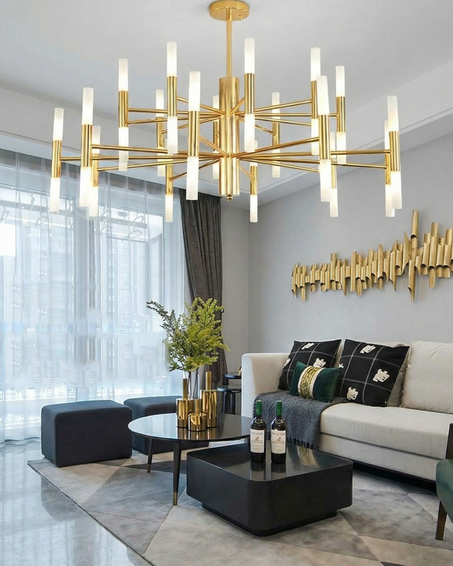 Aureline Axis Rod Chandelier 