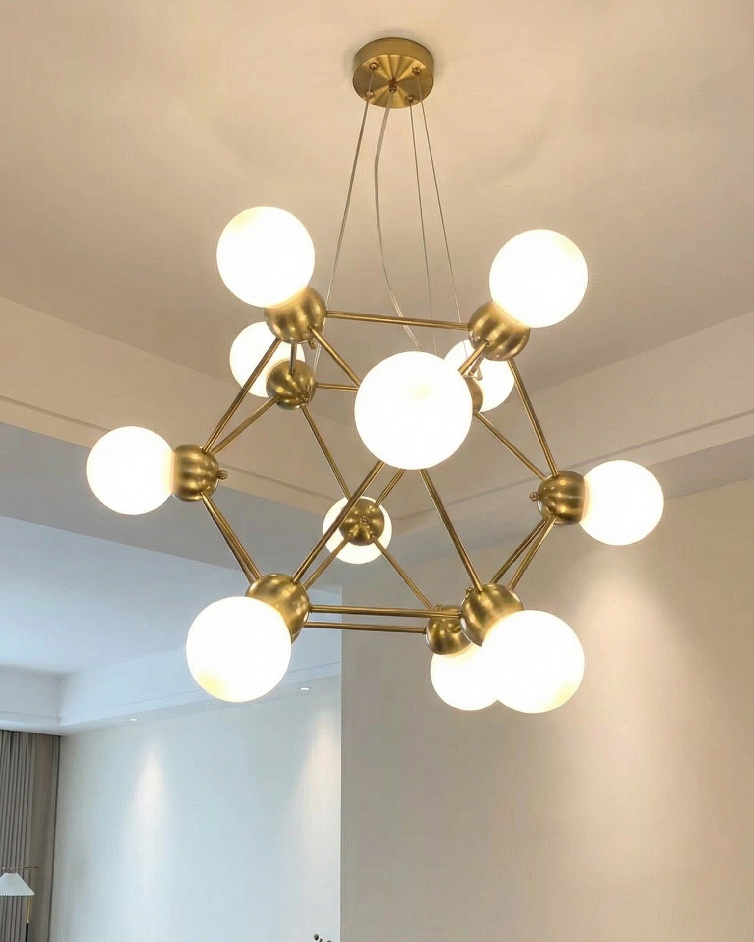 Gold Globe Cluster Chandelier 