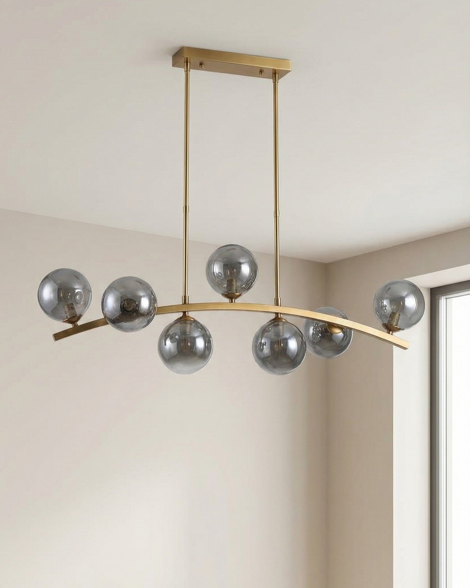Curved Globe Bar Chandelier 