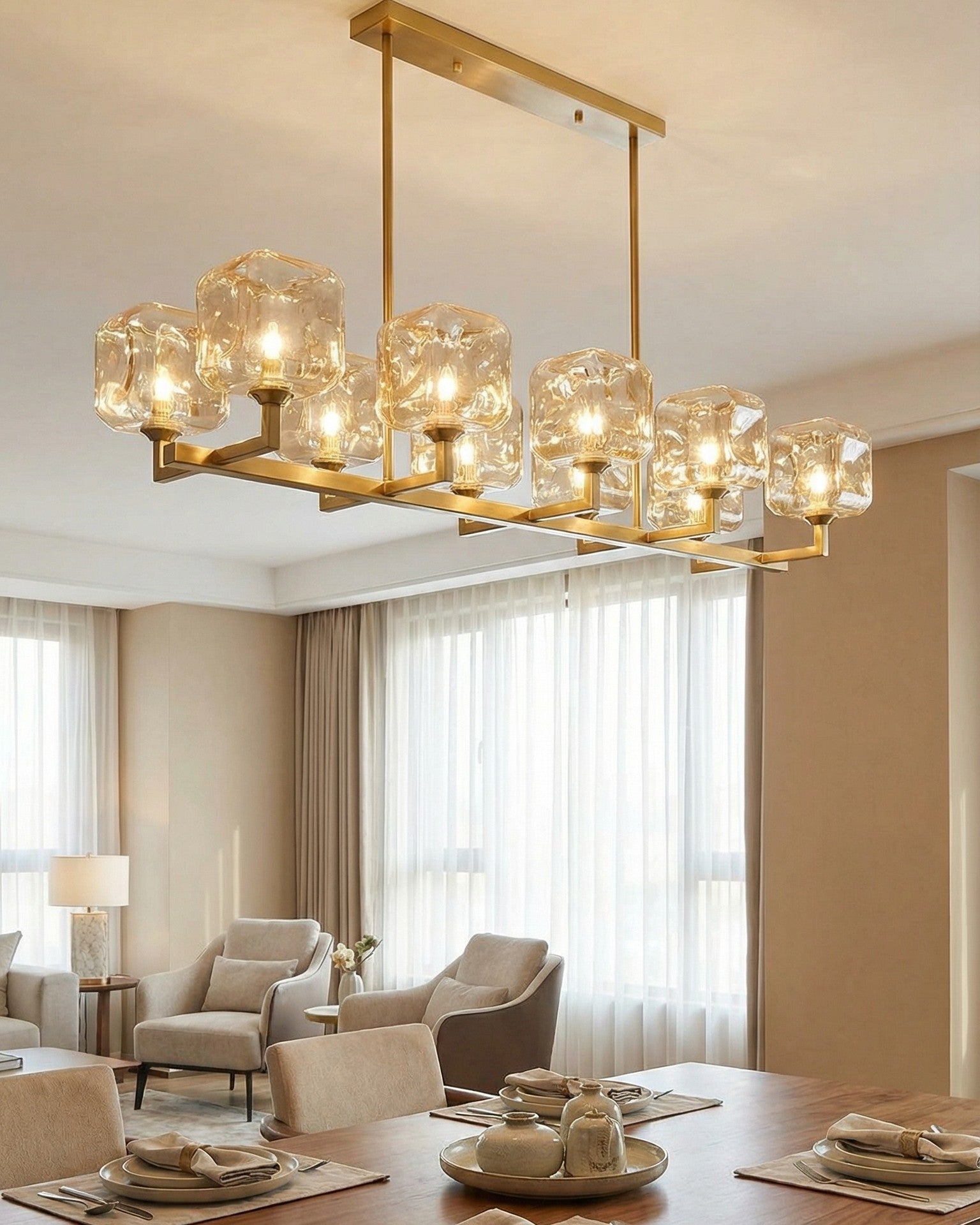 Cube Glass Bar Chandelier 